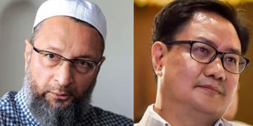 अल्पसंख्यक मुद्दे पर रिजिजू और ओवैसी में तीखी टक्कर