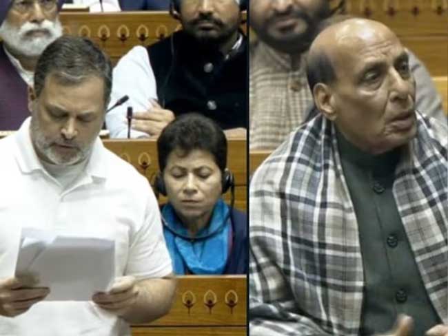 राहुल गांधी के बयान पर लोकसभा में हंगामा, रक्षा मंत्री ने दी चुनौती
