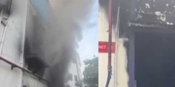 अहमदाबाद की फैक्ट्री में भीषण आग, आसमान में छाया धुएं का गुबार