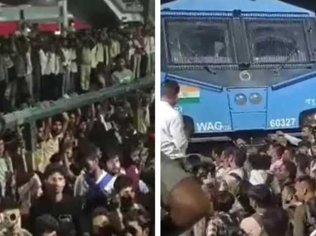 पाटलिपुत्र स्टेशन पर बवाल, पत्थरबाजी में रेल आईजी घायल